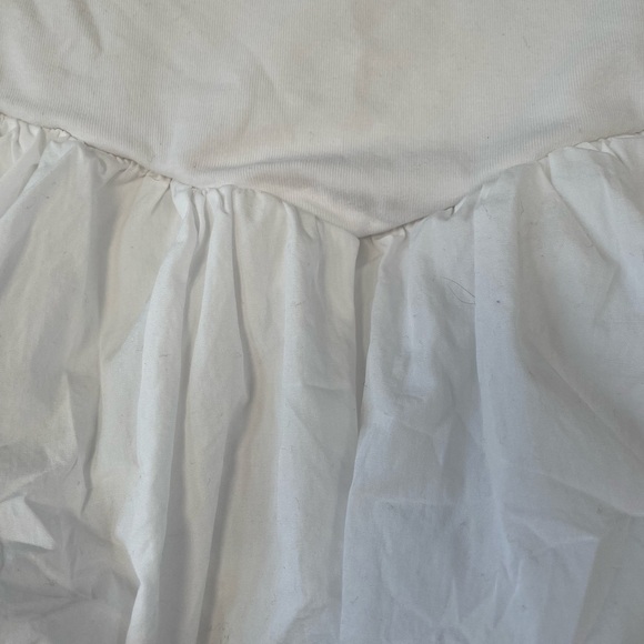 White Ruched Bubble Mini Blouse for Cocktail - Picture 2 of 5